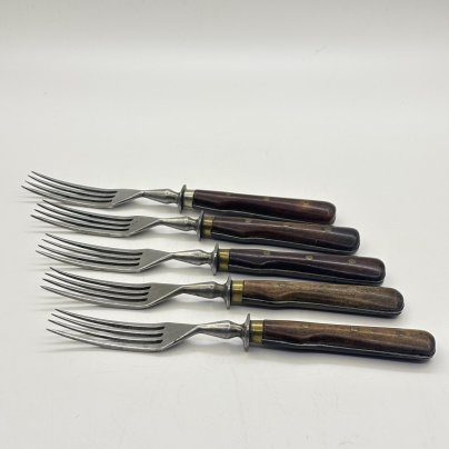 Набор вилок на пять персон, сталь, дерево, Российская империя, 1890-1910 гг.
