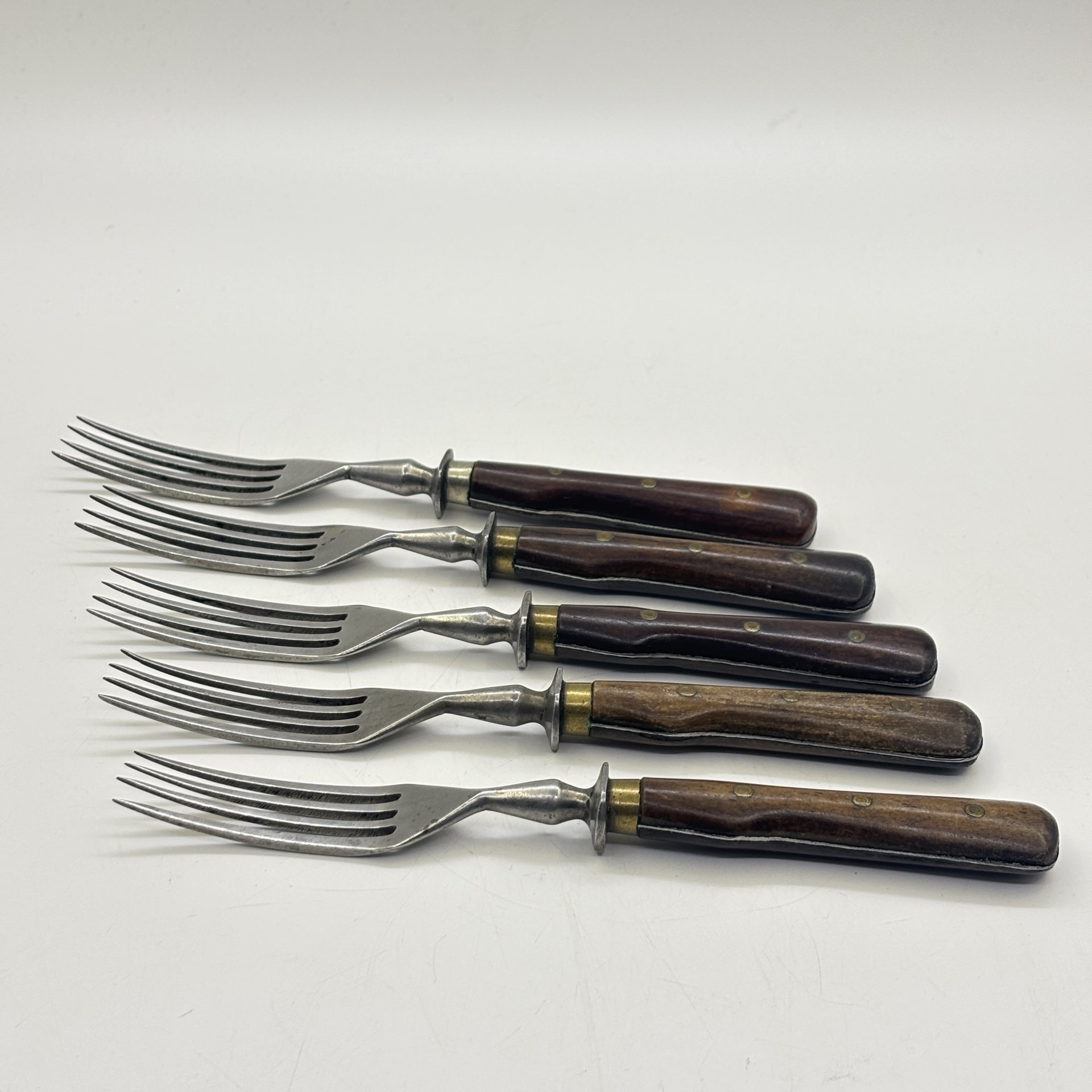 Набор вилок на пять персон, сталь, дерево, Российская империя, 1890-1910 гг.