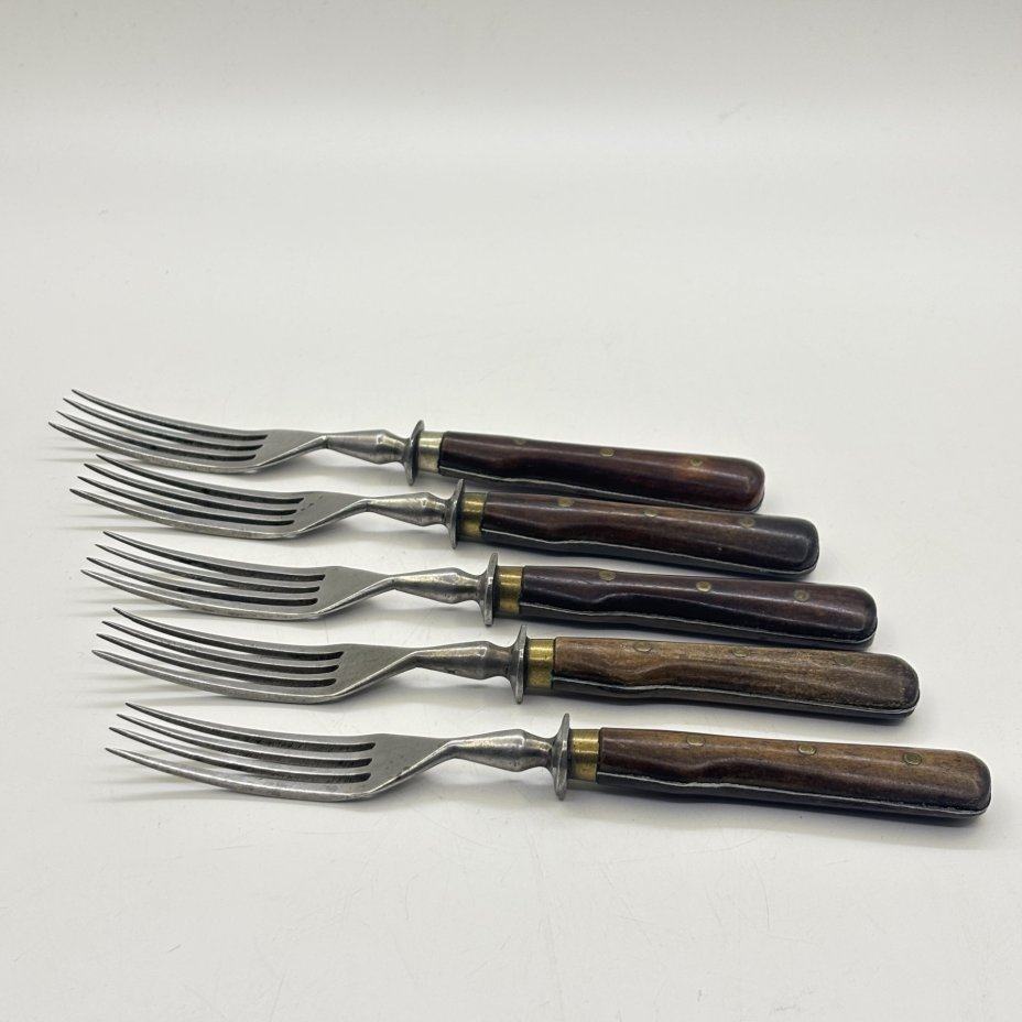 Набор вилок на пять персон, сталь, дерево, Российская империя, 1890-1910 гг.