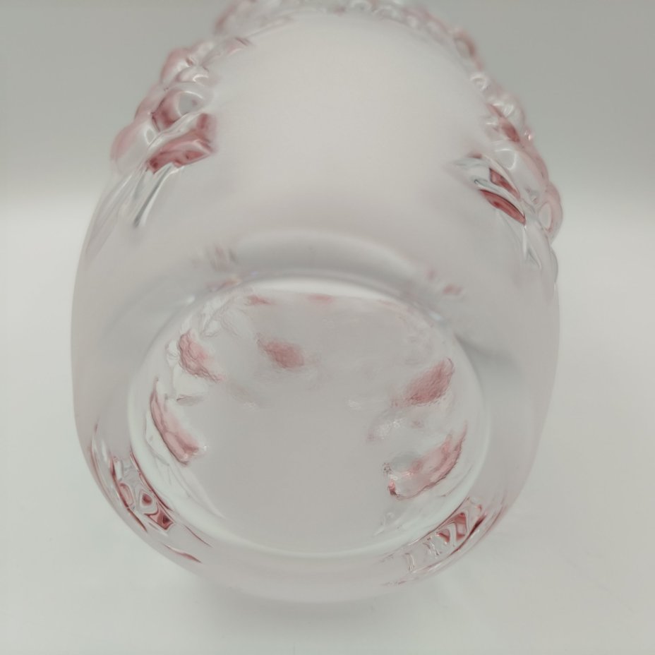 Ваза с рельефным цветочным декором, стекло, матирование, Walther Glas, Германия, 1980-2000 гг.