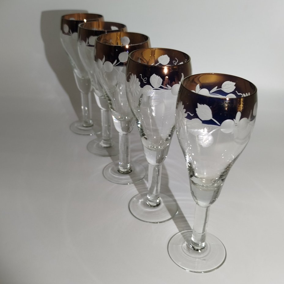 Набор из пяти бокалов с растительным орнаментом