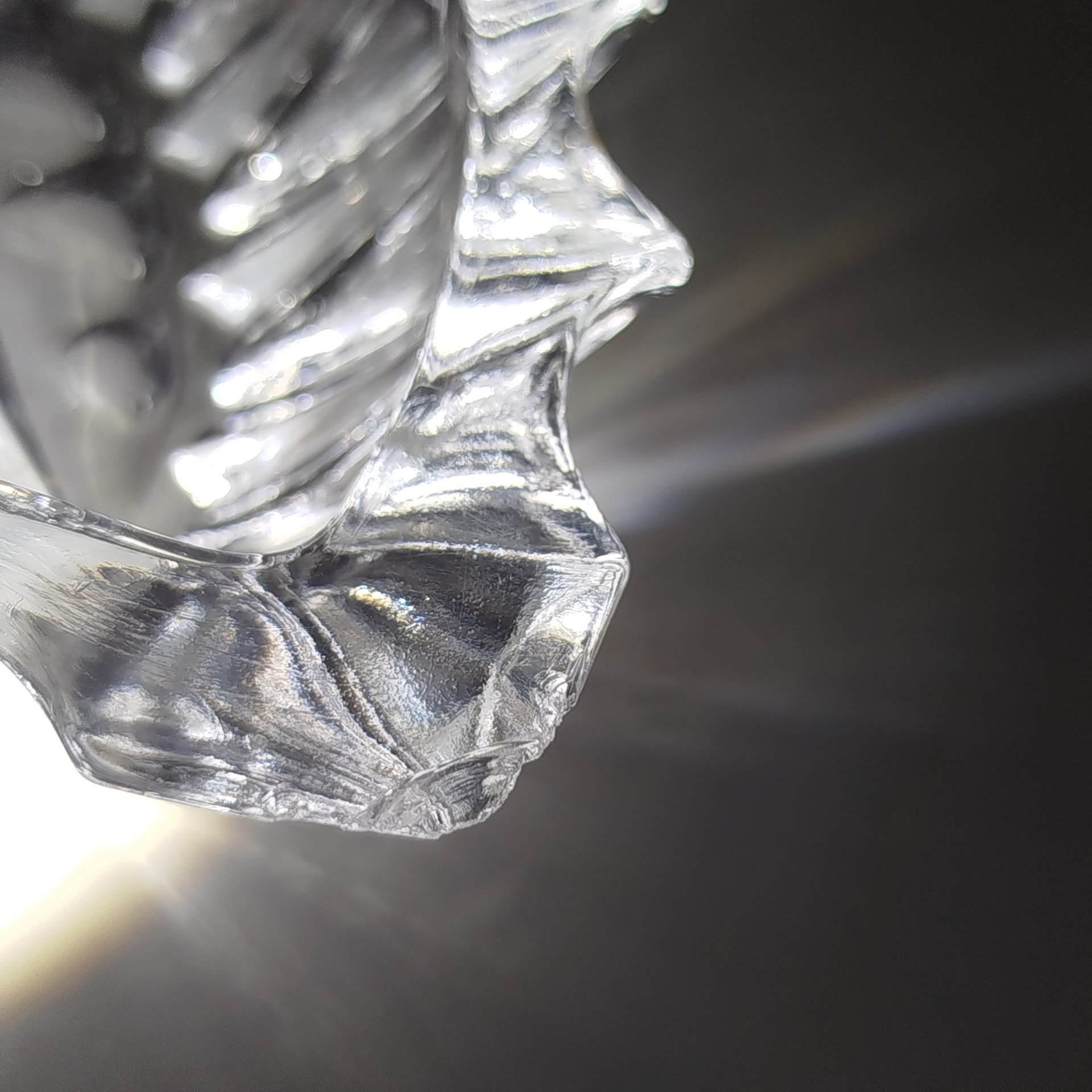 Вазочка/розетка с фигурным краем (для подачи икры, варенья), хрусталь, пресс, СССР, 1970-1990 гг.