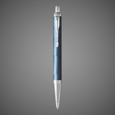 Шариковая ручка Parker IM Premium K318 Blue Grey CT, стержень: M, цвет чернил: blue, в подарочной упаковке., Лаки и смолы: лак, латунь, нержавеющая сталь, хром