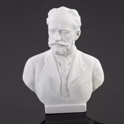 Бюст "П.И. Чайковский", Ленинградский завод фарфоровых изделий (ЛЗФИ)