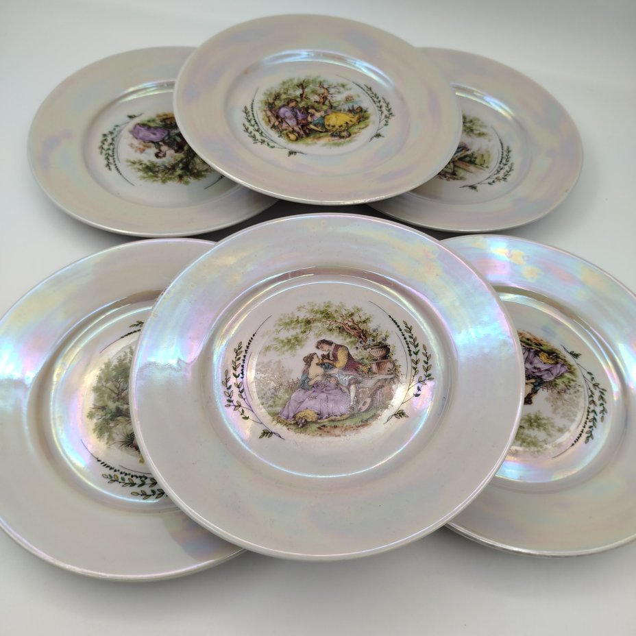 Набор десертных тарелок "Галантная сцена" на 6 персон