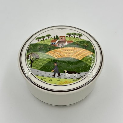 Шкатулка (бонбоньерка) с наивным сельским пейзажем, коллекция PARADISO, Villeroy & Boch