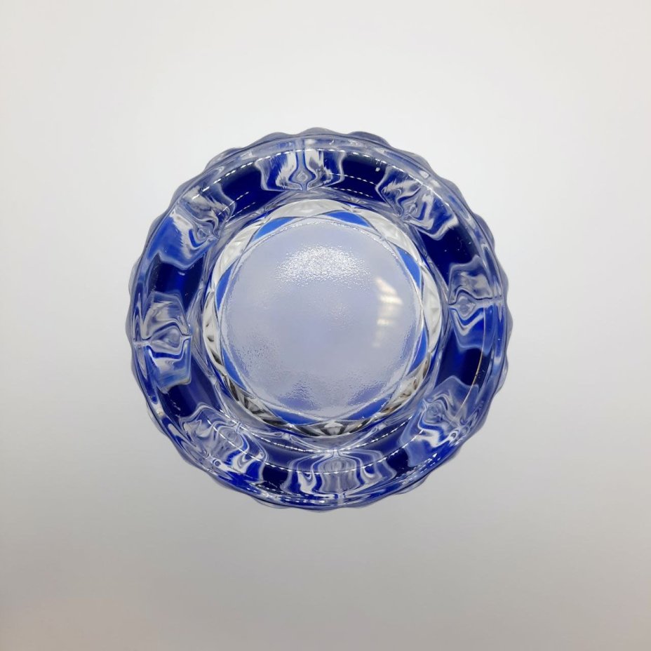 Ваза с ромбовидным декором, стекло, нацвет, Walther Glas, Walther Glas