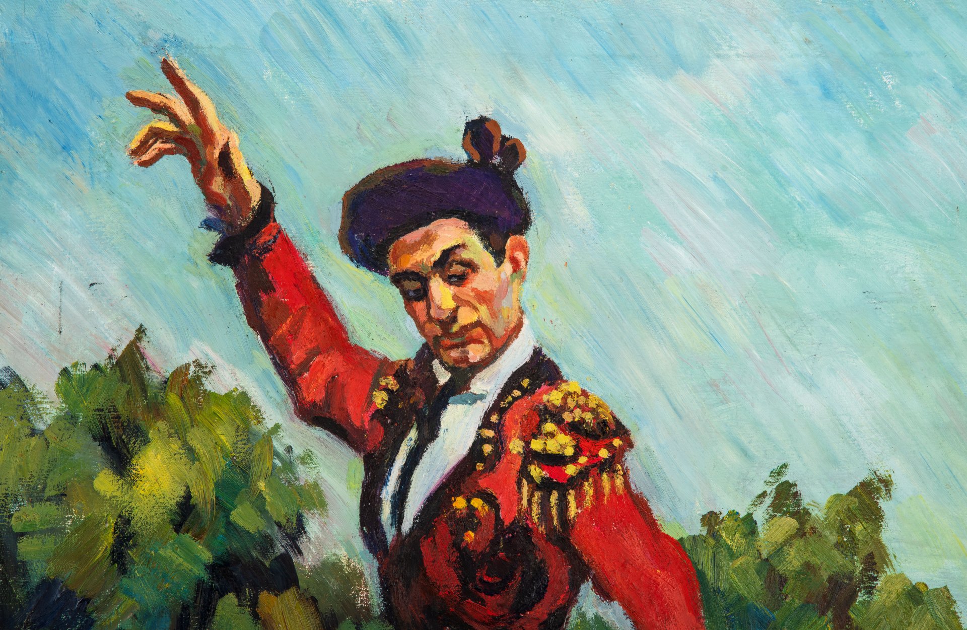 Картина "Тореадор", художник Панкин А.Ф. (1938-2020 гг.), член Союза архитекторов СССР, член студии "Новая реальность"