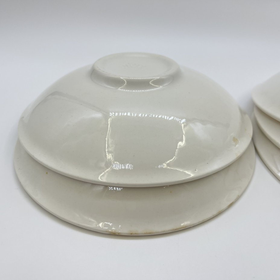 Набор из 6-ти сервировочных тарелок, фаянс, золочение, Конаковский фаянсовый завод им. М.И. Калинина (ЗиК Конаково), СССР, 1974-1991 гг.