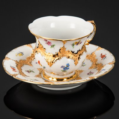 Чайная пара, фарфор, роспись, золочение, Meissen (Мейсенский фарфор), Германия, 1950-1970 гг.