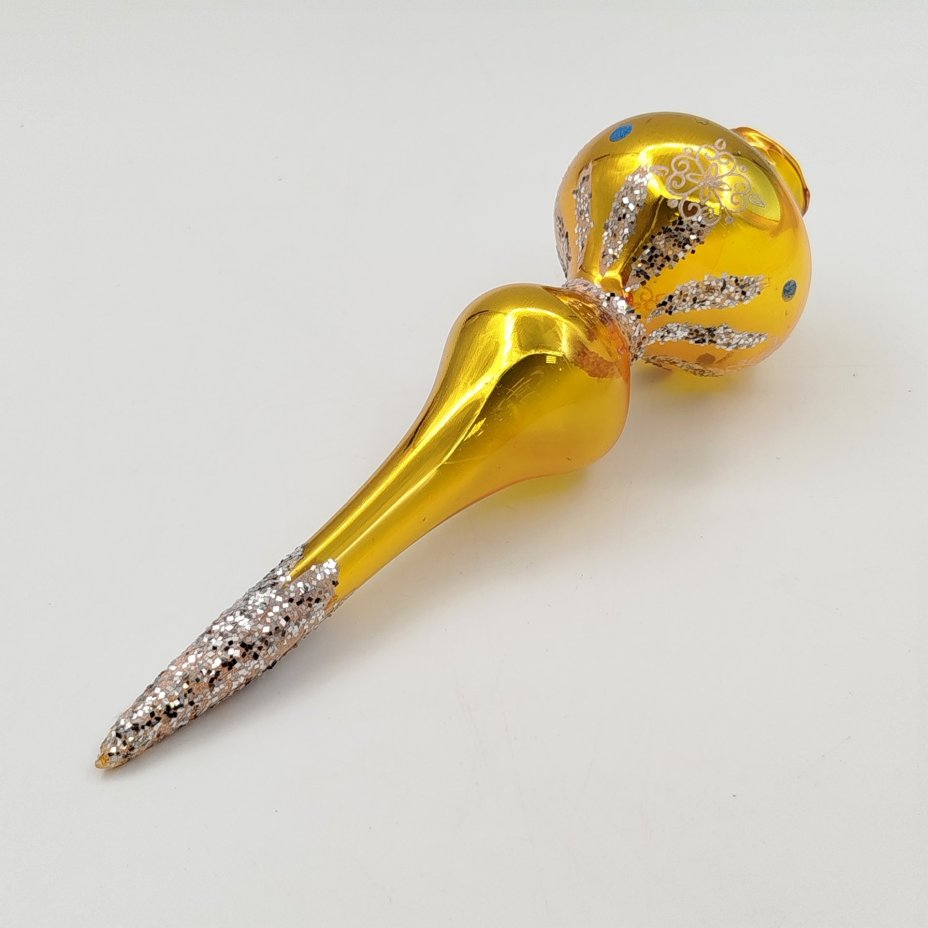 Игрушка елочная "Пика" (навершие/наконечник на елку), стекло, СССР, 1980-1990 гг.