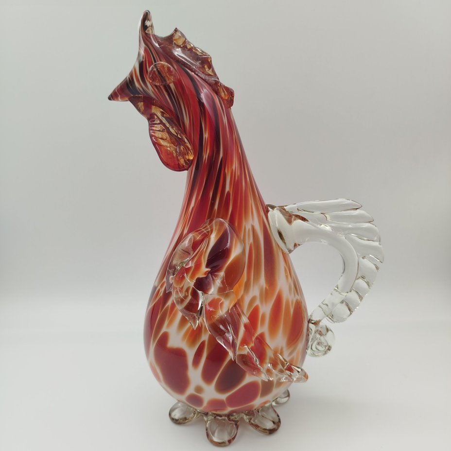 Графин "Петух", стекло, гутная техника, СССР, 1960-1980 гг.