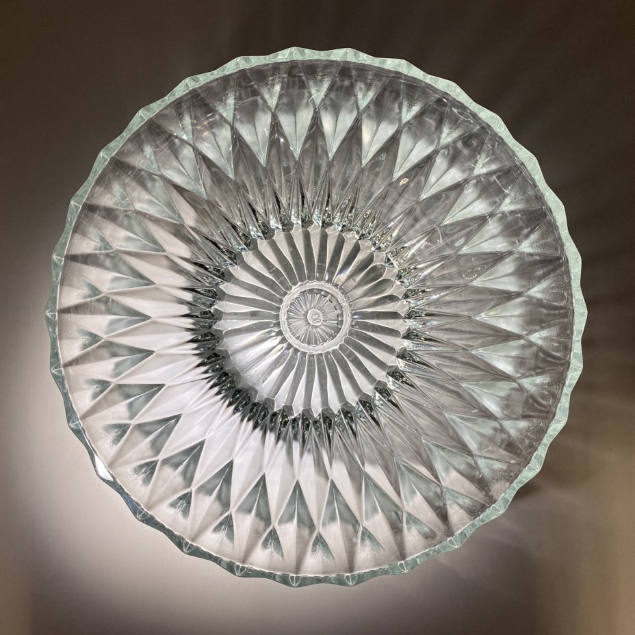 Салатник большой с рельефным декором, стекло, СССР, 1970-1990 гг.