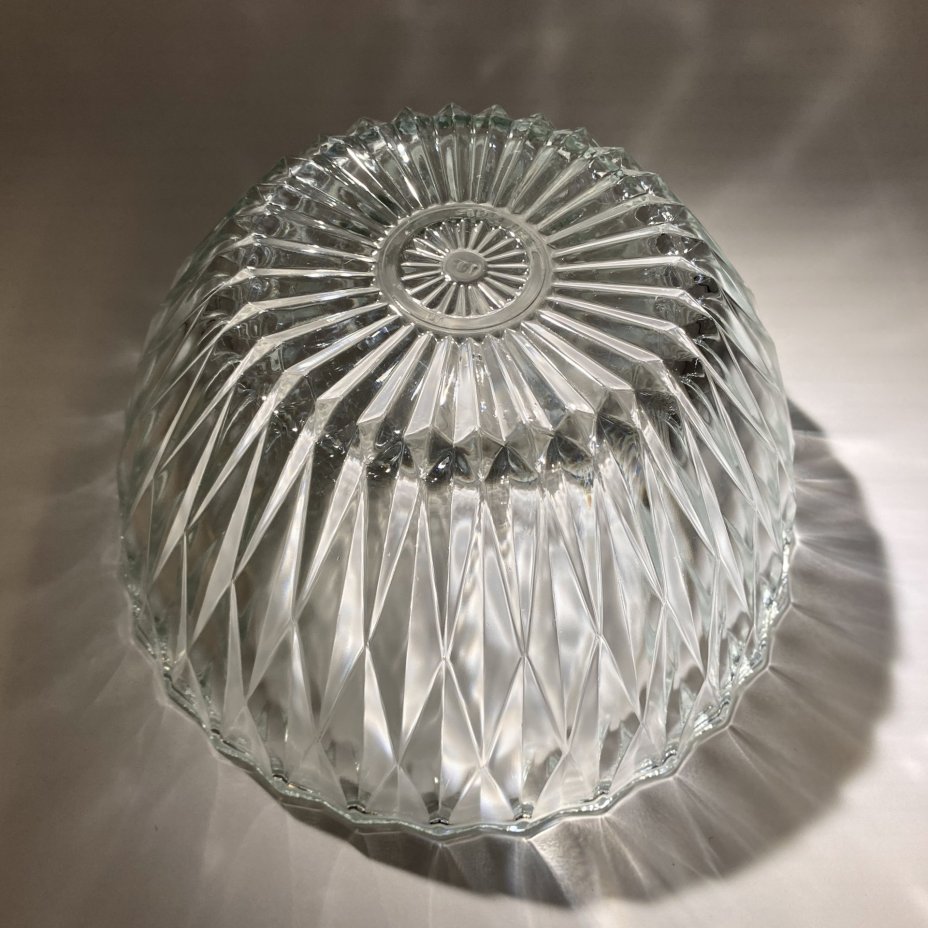 Салатник большой с рельефным декором, стекло, СССР, 1970-1990 гг.