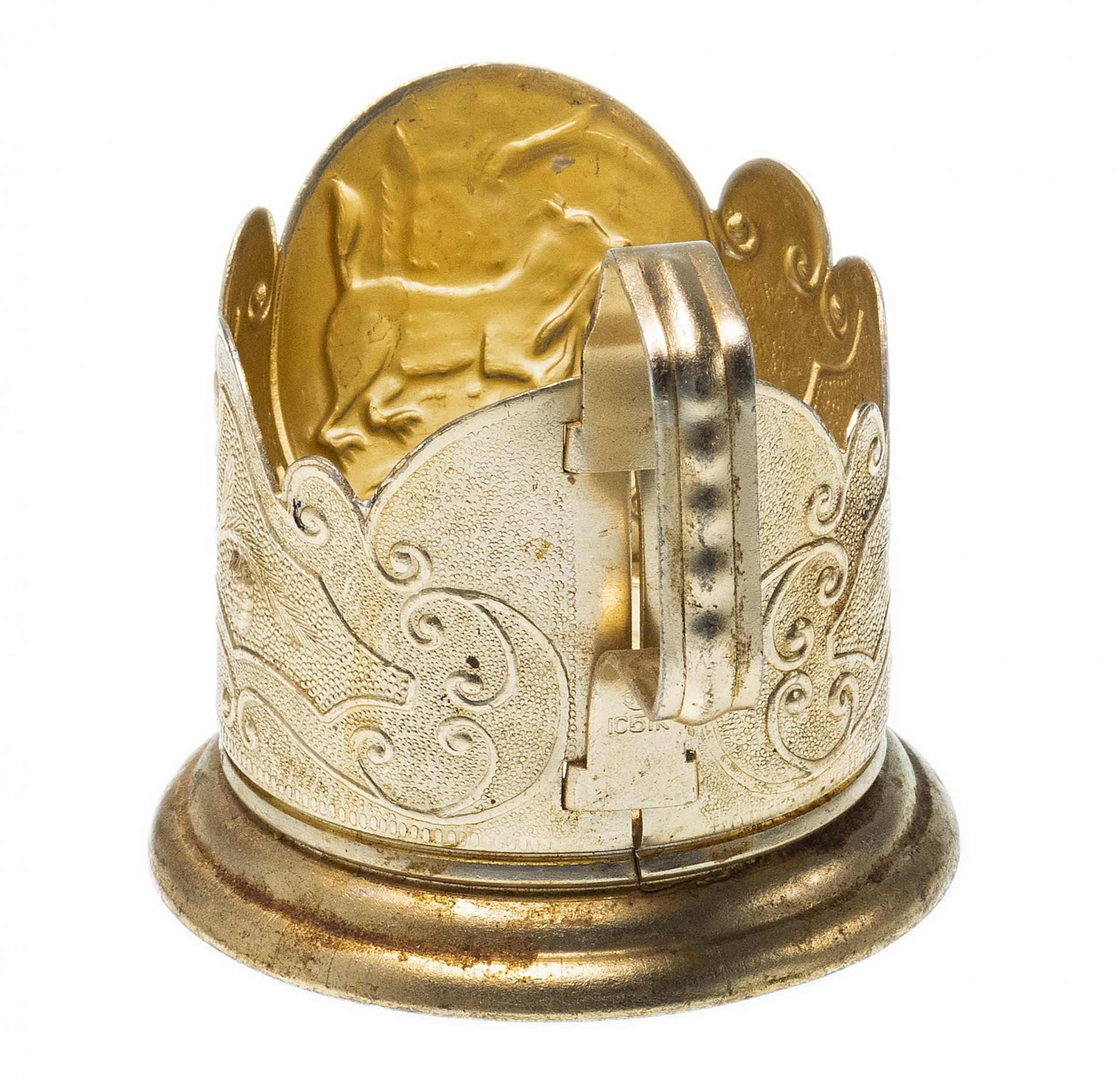 Подстаканник "Добыча", алюминий, Иркутский опытный завод "Эталон", г. Иркутск, СССР, 1970-1980 гг.