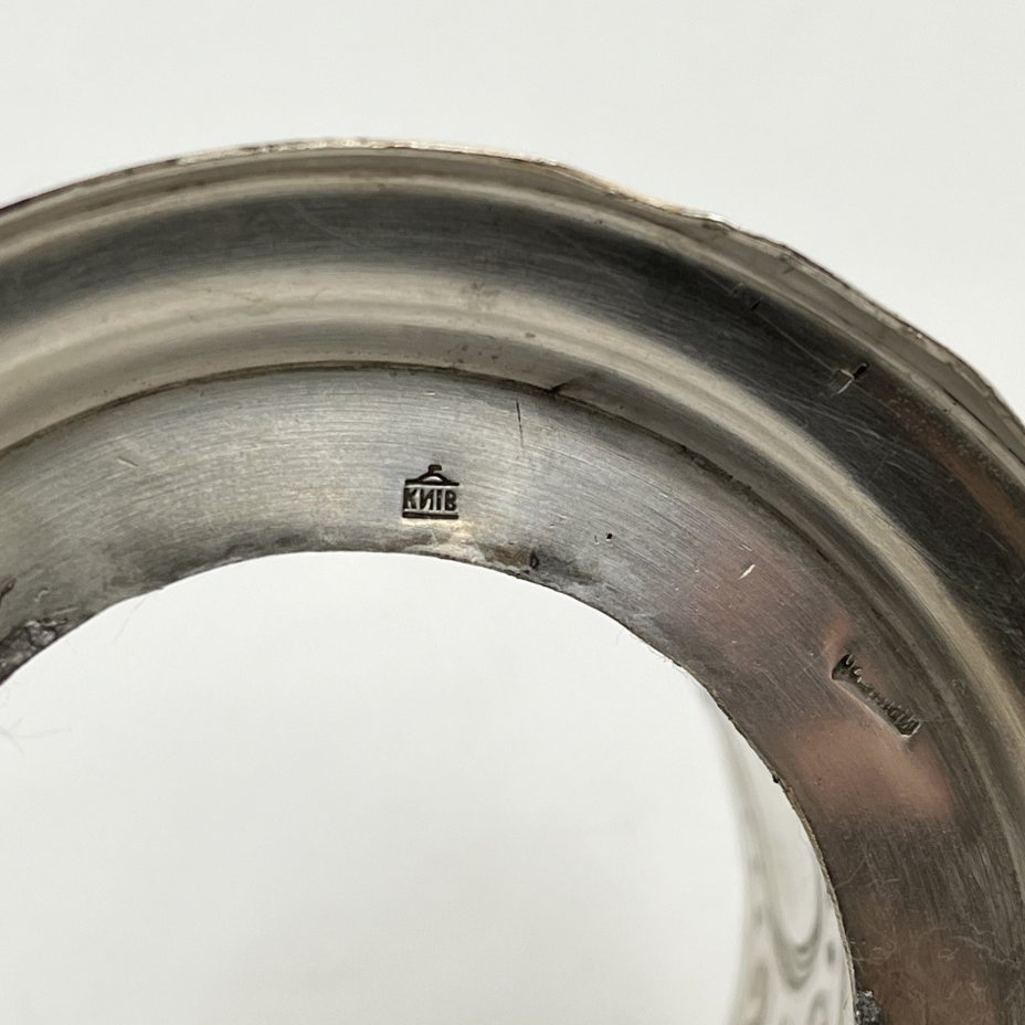 Подстаканник, мНЦ (медь-никель-цинк), Киевский завод столовых приборов и посуды им. Дзержинского (ЗiД, ЗиД), СССР, 1950-1962 гг.