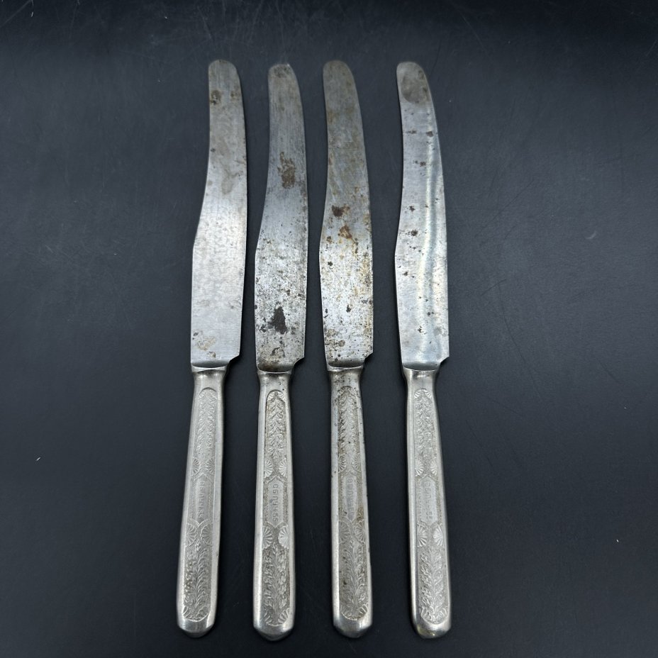 Набор из 4-х столовых ножей, металл, Завод «Луч», с. Новоселки, СССР, 1955 г., Завод «Луч»