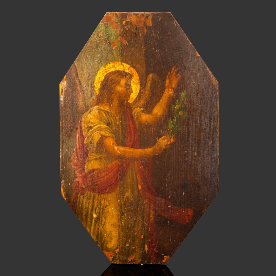 Икона "Архангел Гавриил с лилией", дерево, темпера, Российская империя, 1880-1910 гг.
