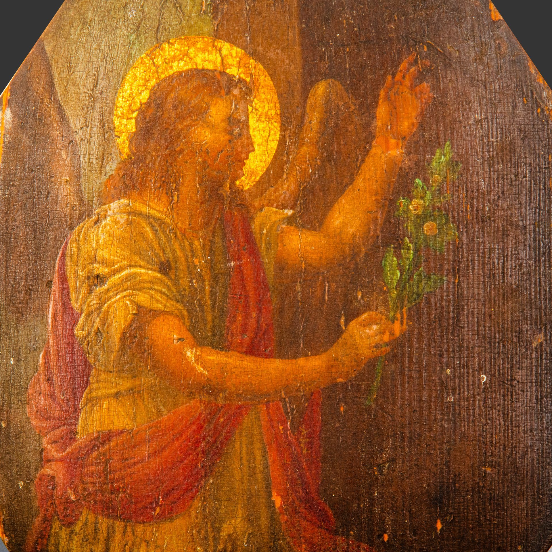 Икона "Архангел Гавриил с лилией", дерево, темпера, Российская империя, 1880-1910 гг.
