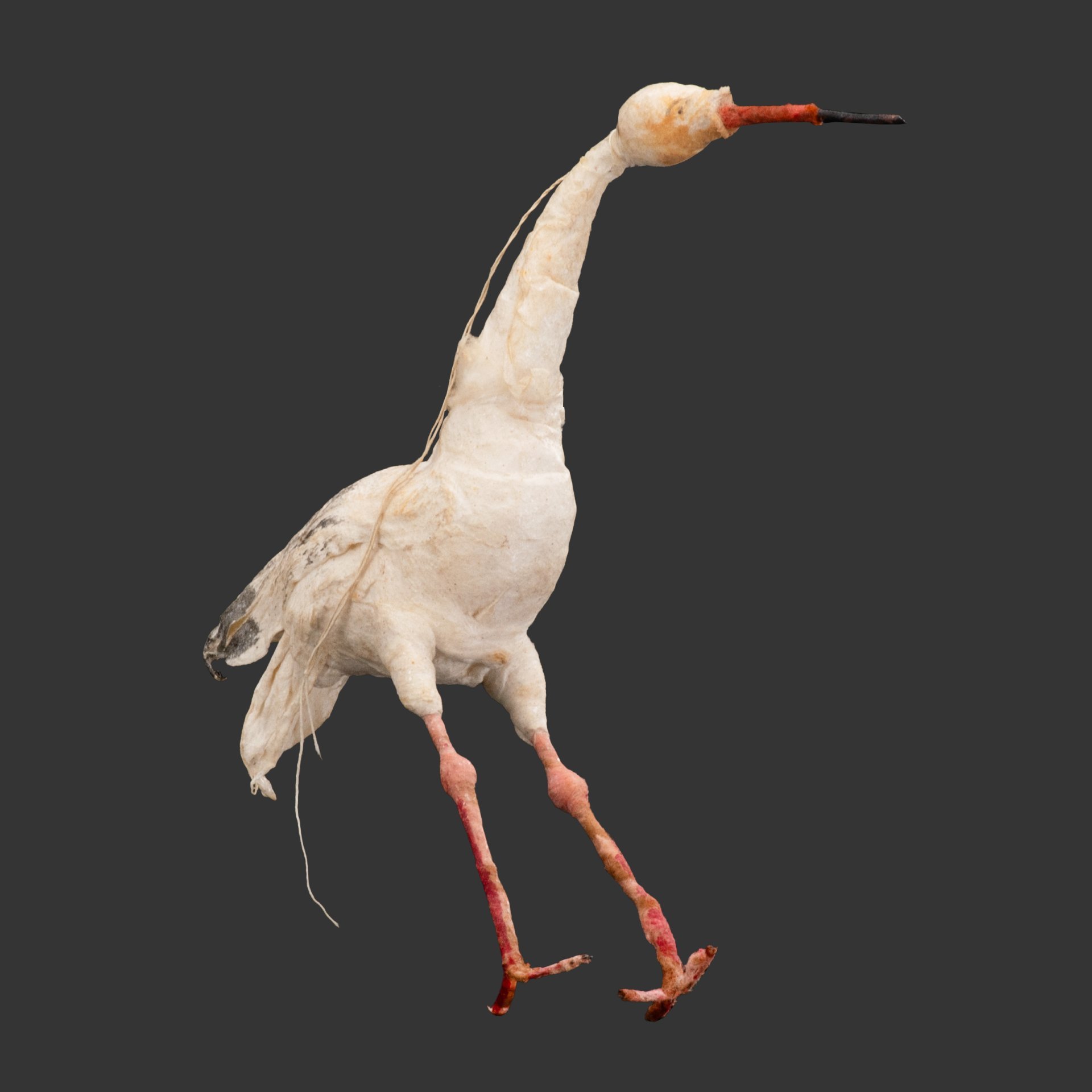 Игрушка ёлочная "Аист", худ. В.А. Громчевская, бумага, вата, проволока, роспись, фабрика "ИЗО" ЦПКиО имени М. Горького, СССР, 1938-1941 гг.