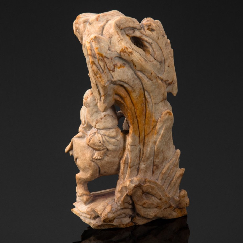 Статуэтка "Встреча старца и молодого монаха", талькохлорит (мыльный камень), резьба