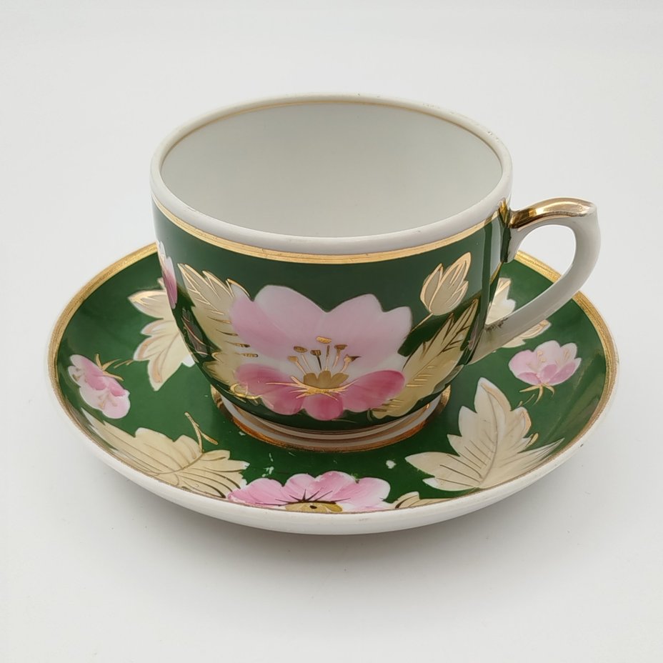 Чайная пара "Мальва" ("Шиповник"), форма "Стандарт"