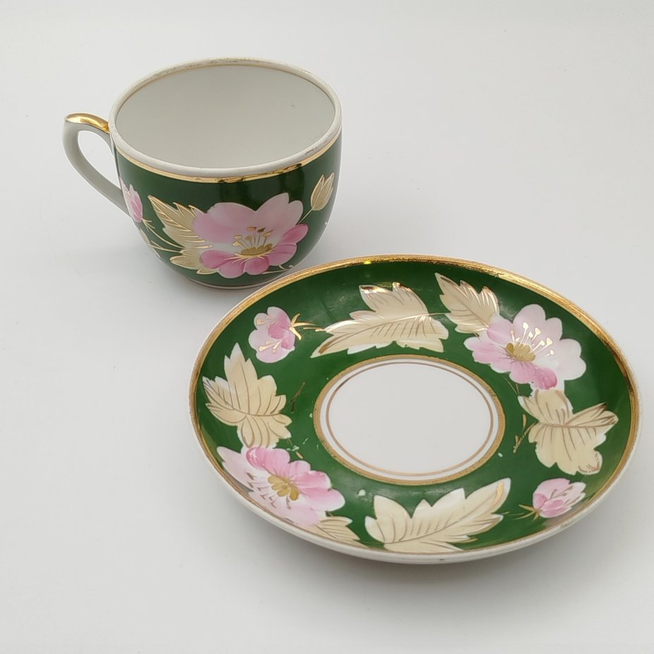 Чайная пара "Мальва" ("Шиповник"), форма "Стандарт"