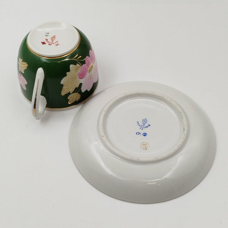 Чайная пара "Мальва" ("Шиповник"), форма "Стандарт"