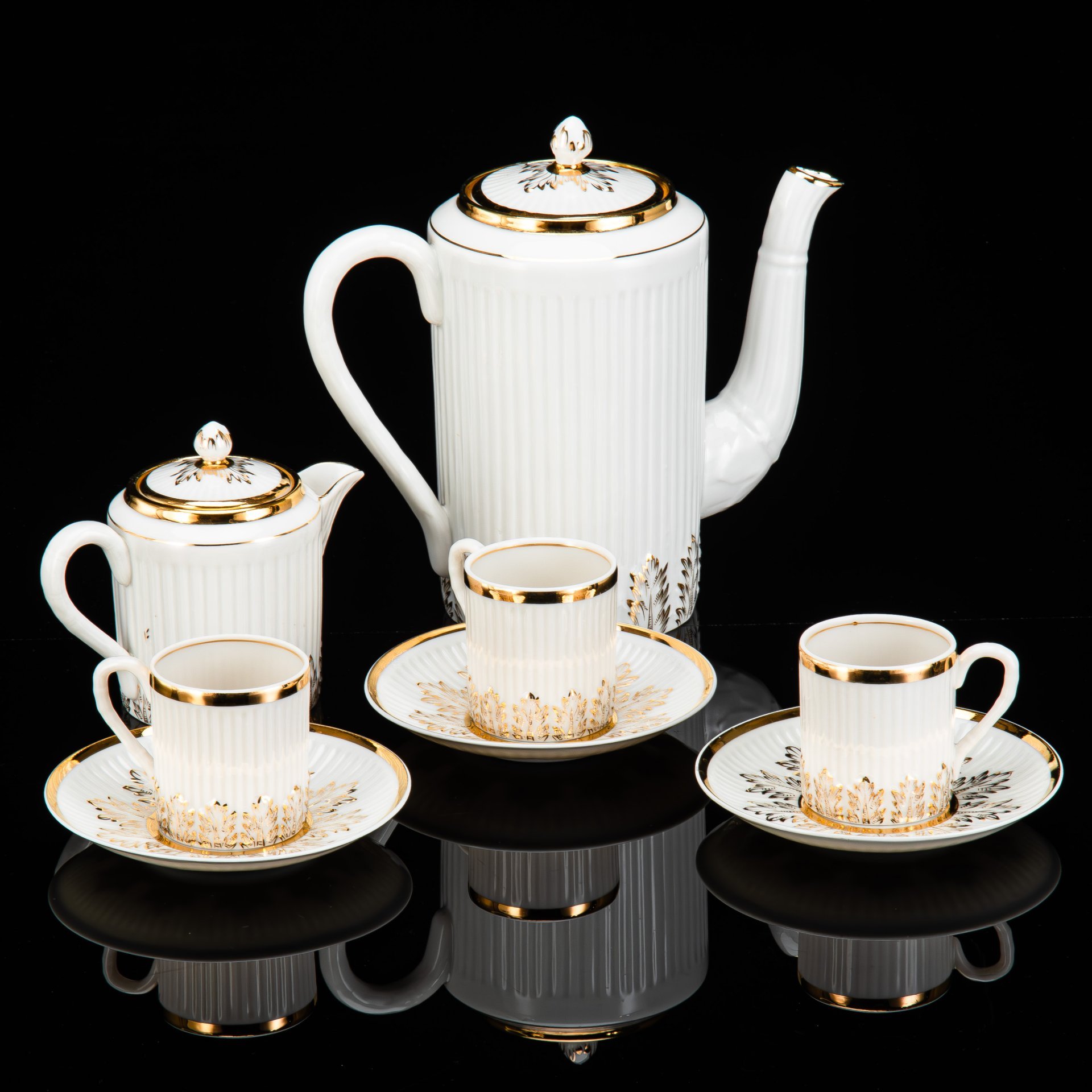Сервиз кофейный "Соломка" (Рисунок № 3-348), на 3 персоны (8 предметов), Е.П. Смирнов