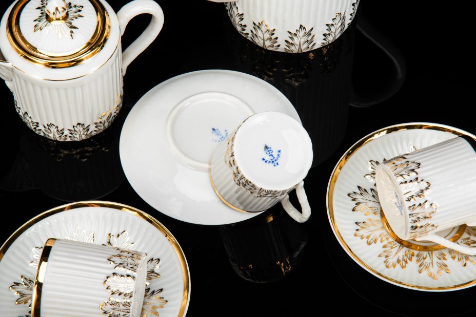 Сервиз кофейный "Соломка" (Рисунок № 3-348), на 3 персоны (8 предметов), Е.П. Смирнов