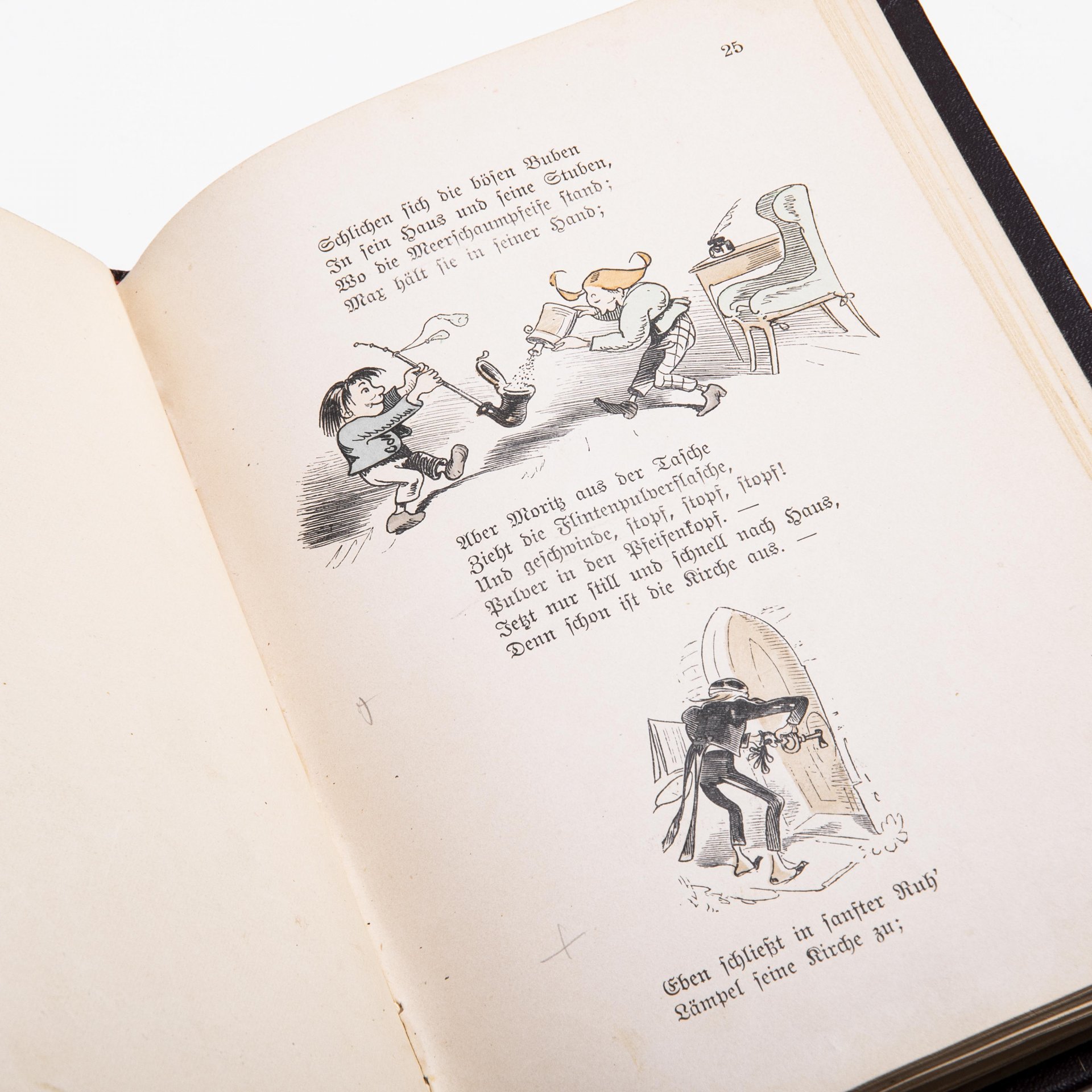 Вильгельм Буш "Макс и Мориц", (" Max und Moritz"), на немецком языке, бумага, печать, изд. Verlag Von Braun and Schneider, Мюнхен, Германия, 1904 г.