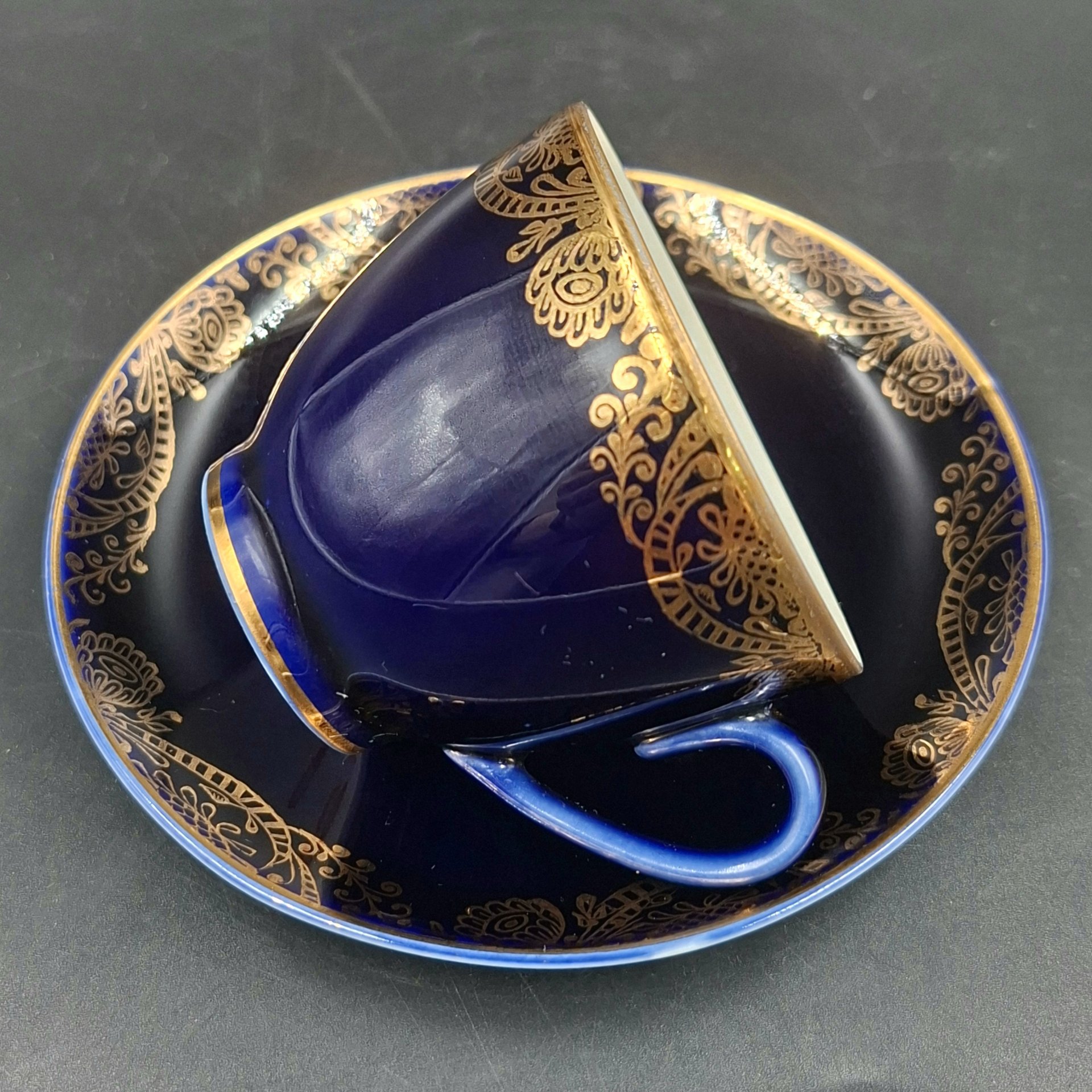 Пара кофейная с ажурным декором, Ленинградский фарфоровый завод (ЛФЗ)