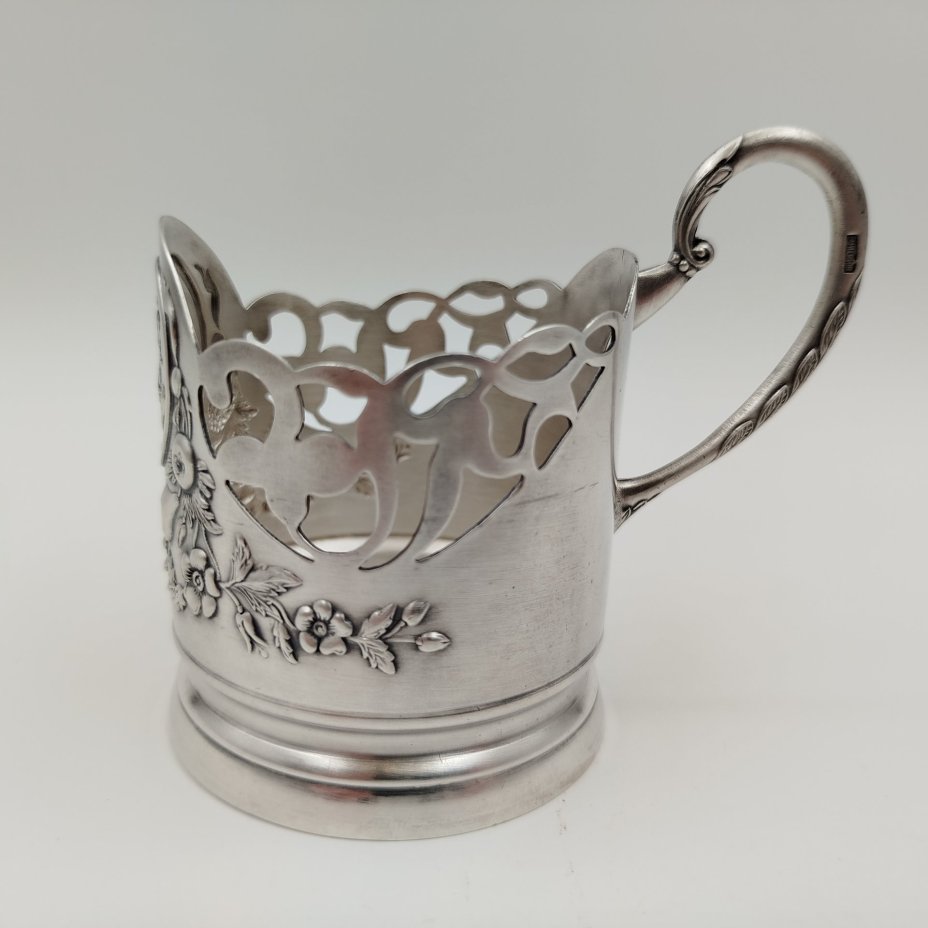 Подстаканник "Богдан Хмельницкий", мНЦ (медь-никель-цинк), Киевский завод столовых приборов и посуды им. Дзержинского (ЗiД, ЗиД), СССР, 1950-1960 гг., Киевский завод столовых приборов и посуды им. Дзержинского (ЗiД