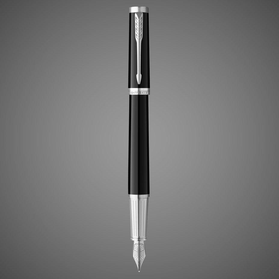 Перьевая ручка Parker "Ingenuity Black CT" перо: F, цвет чернил: blue/black, в подарочной упаковке., Покрытия: PVD-покрытие, лак, легированная сталь