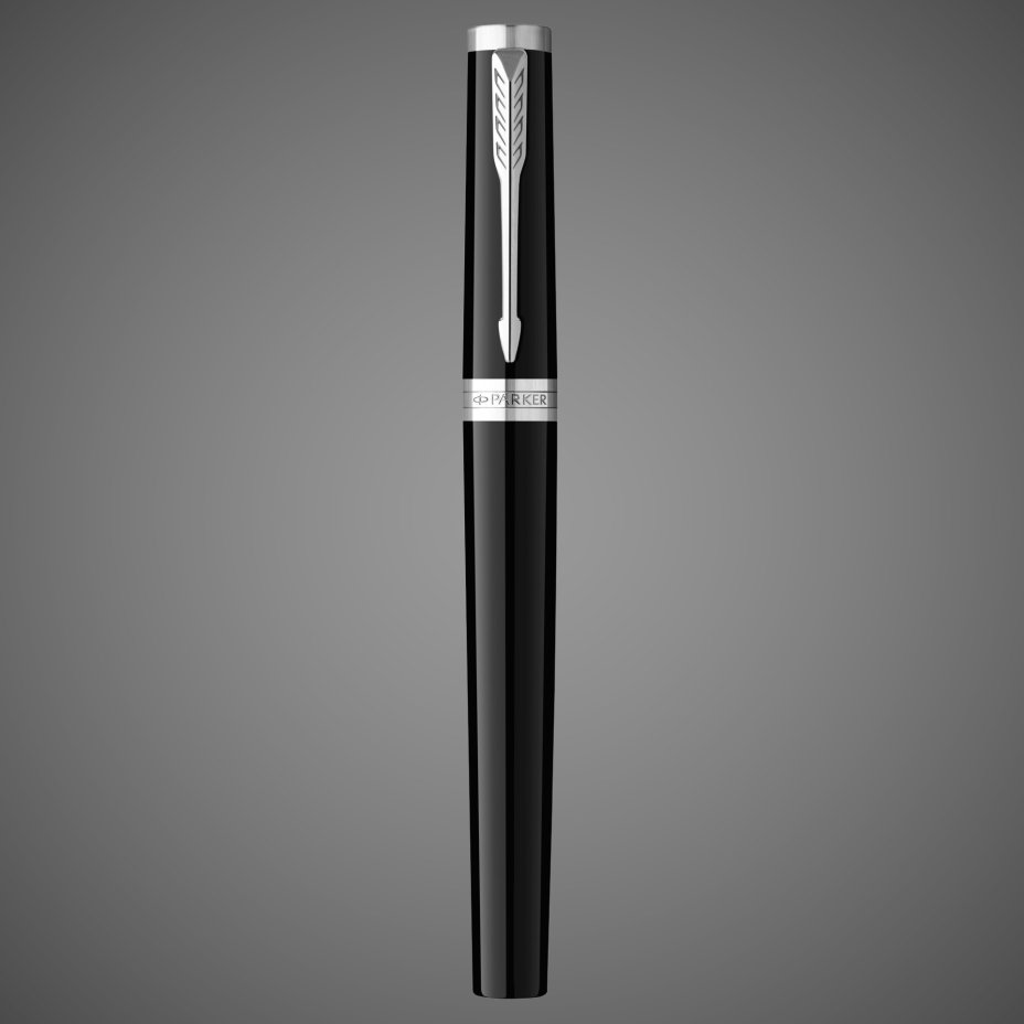 Перьевая ручка Parker "Ingenuity Black CT" перо: F, цвет чернил: blue/black, в подарочной упаковке., Покрытия: PVD-покрытие, лак, легированная сталь
