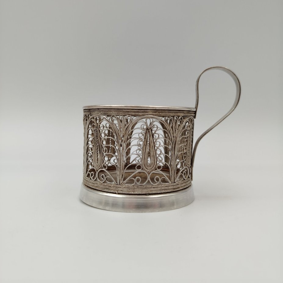 Подстаканник ажурный, мельхиор (медь-никель), Казаковский завод художественных изделий (КХИ), СССР, 1960-1980 гг.