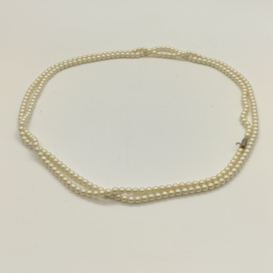 Бусы с бусинами круглой формы, композитный материал (имитация жемчуга), сплав металлов