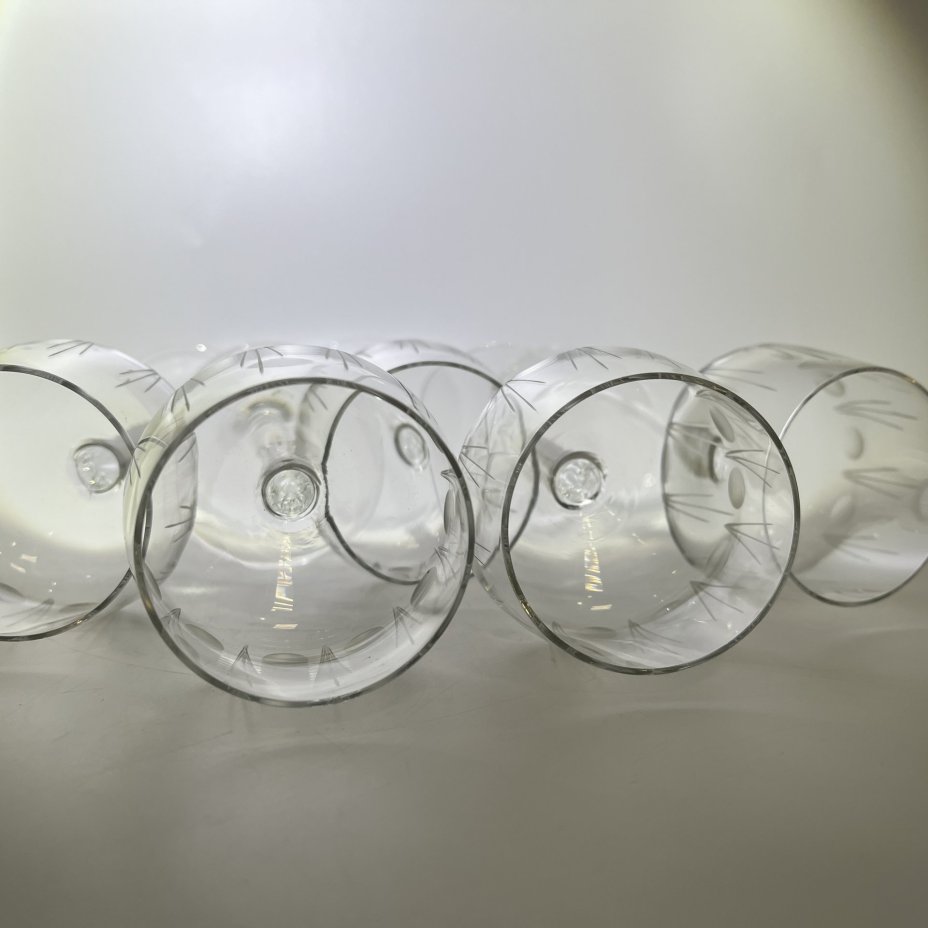 Набор из 5-ти рюмок на высокой ножке с лаконичным декором, Bohemia Crystal (Bohemia Glass)