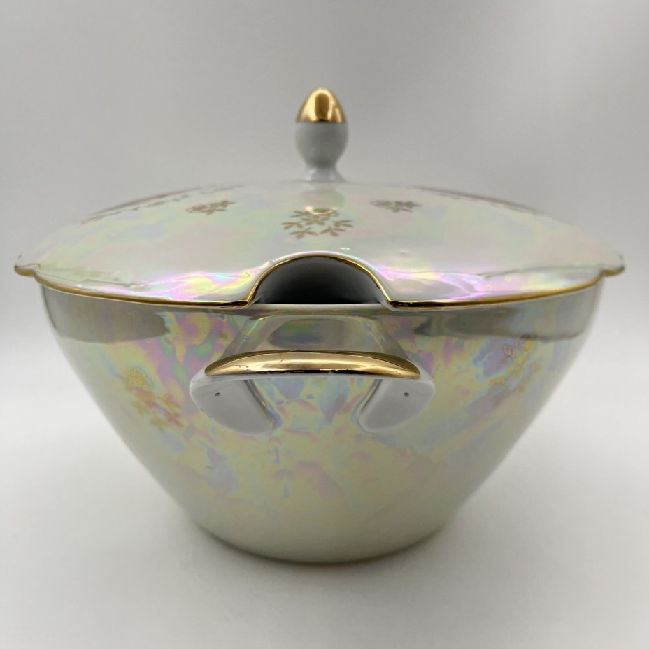 Супница "Мадонна", фарфор, деколь, люстр, золочение, Kahla, ГДР, 1960-1980 гг.