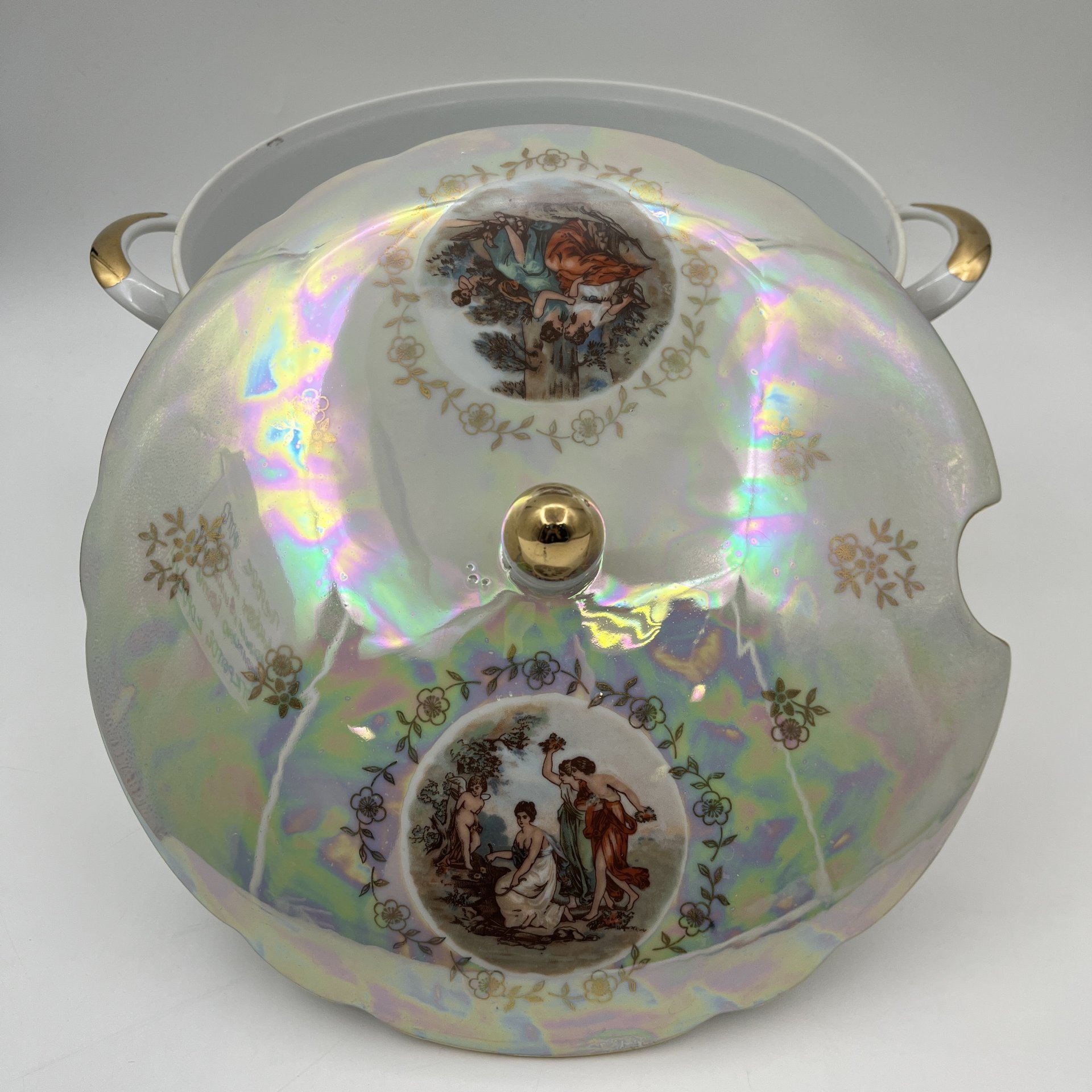 Супница "Мадонна", фарфор, деколь, люстр, золочение, Kahla, ГДР, 1960-1980 гг., Kahla