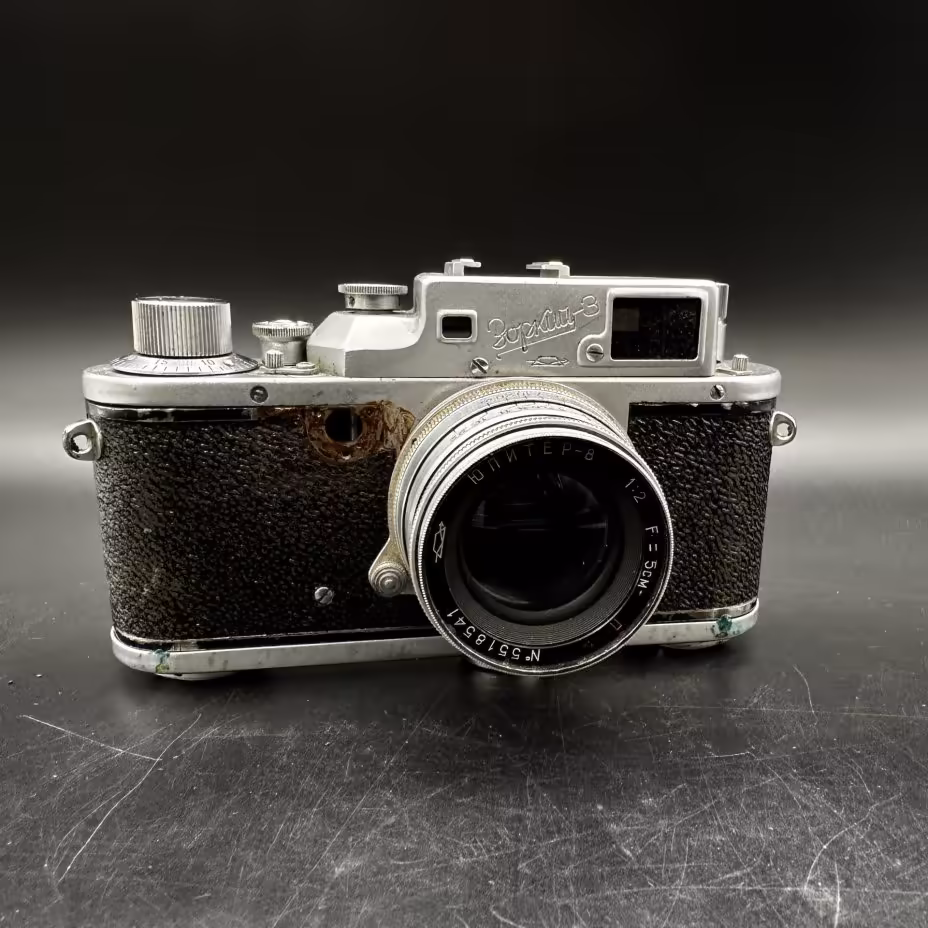 Фотоаппарат "Зоркий-3" с объективом "Юпитер-8", с кофром, Красногорский механический завод (КМЗ)