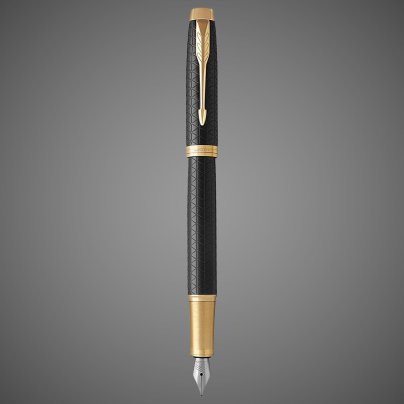 Перьевая ручка Parker IM Premium Black GT, цвет чернил: blue, в подарочной упаковке., Металлы: латунь, позолота, позолота