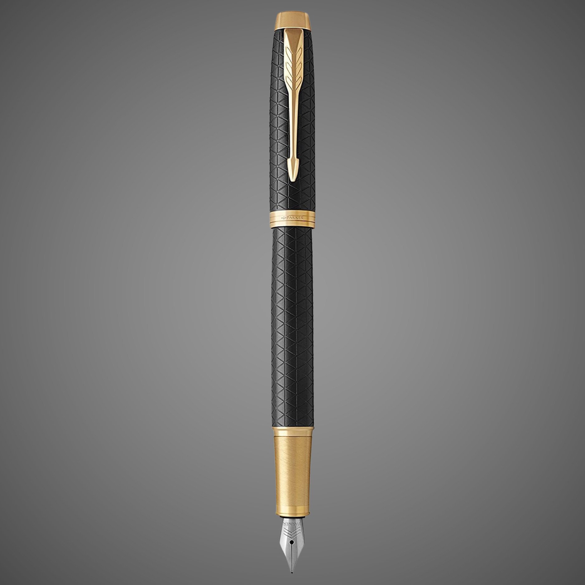 Перьевая ручка Parker IM Premium Black GT, цвет чернил: blue, в подарочной упаковке., Металлы: латунь, позолота, позолота