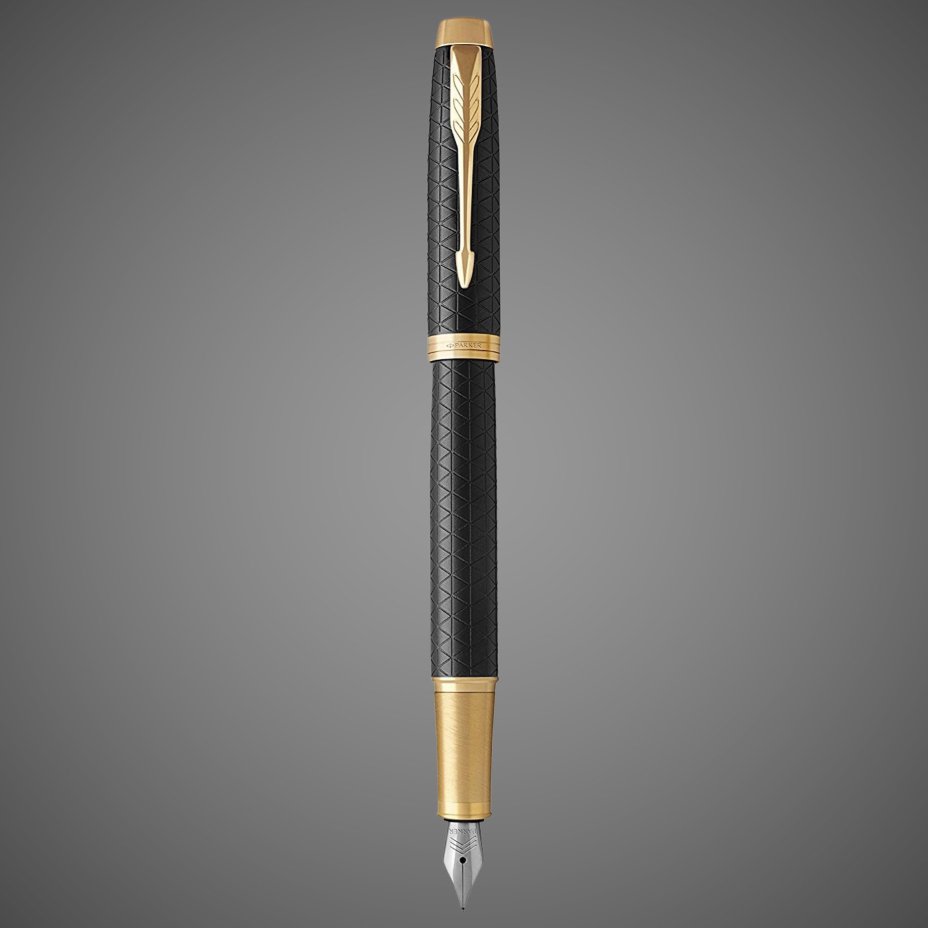 Перьевая ручка Parker IM Premium Black GT, цвет чернил: blue, в подарочной упаковке., Металлы: латунь, позолота, позолота