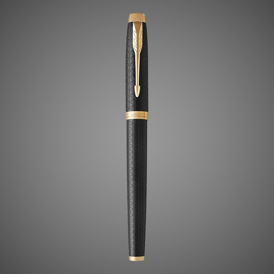Перьевая ручка Parker IM Premium Black GT, цвет чернил: blue, в подарочной упаковке., Металлы: латунь, позолота, позолота
