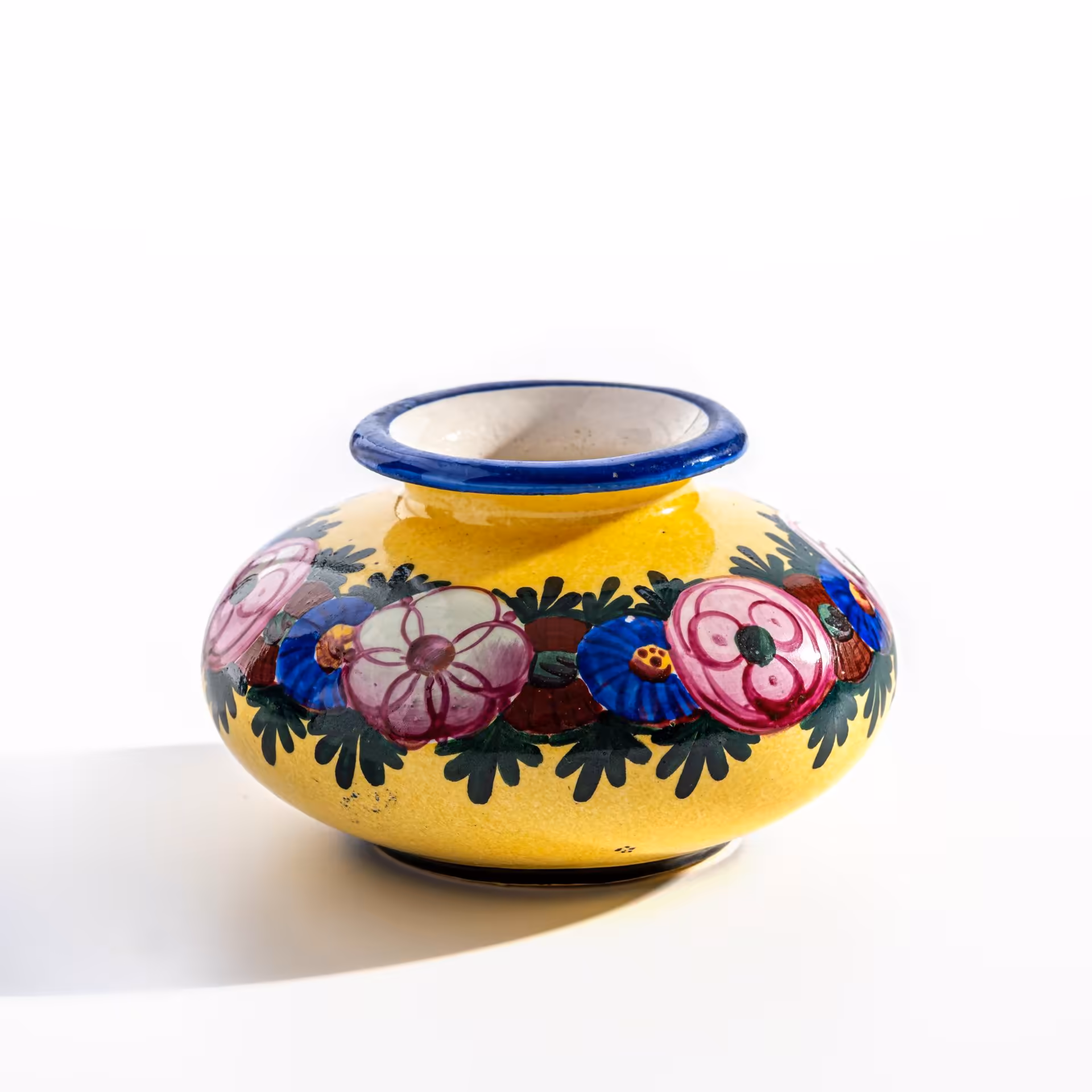 Вазочка декоративная с цветочным узором, керамика, роспись, "Wilhelm Kagel Pottery", Германия, 1960-1970 гг., Wilhelm Kagel