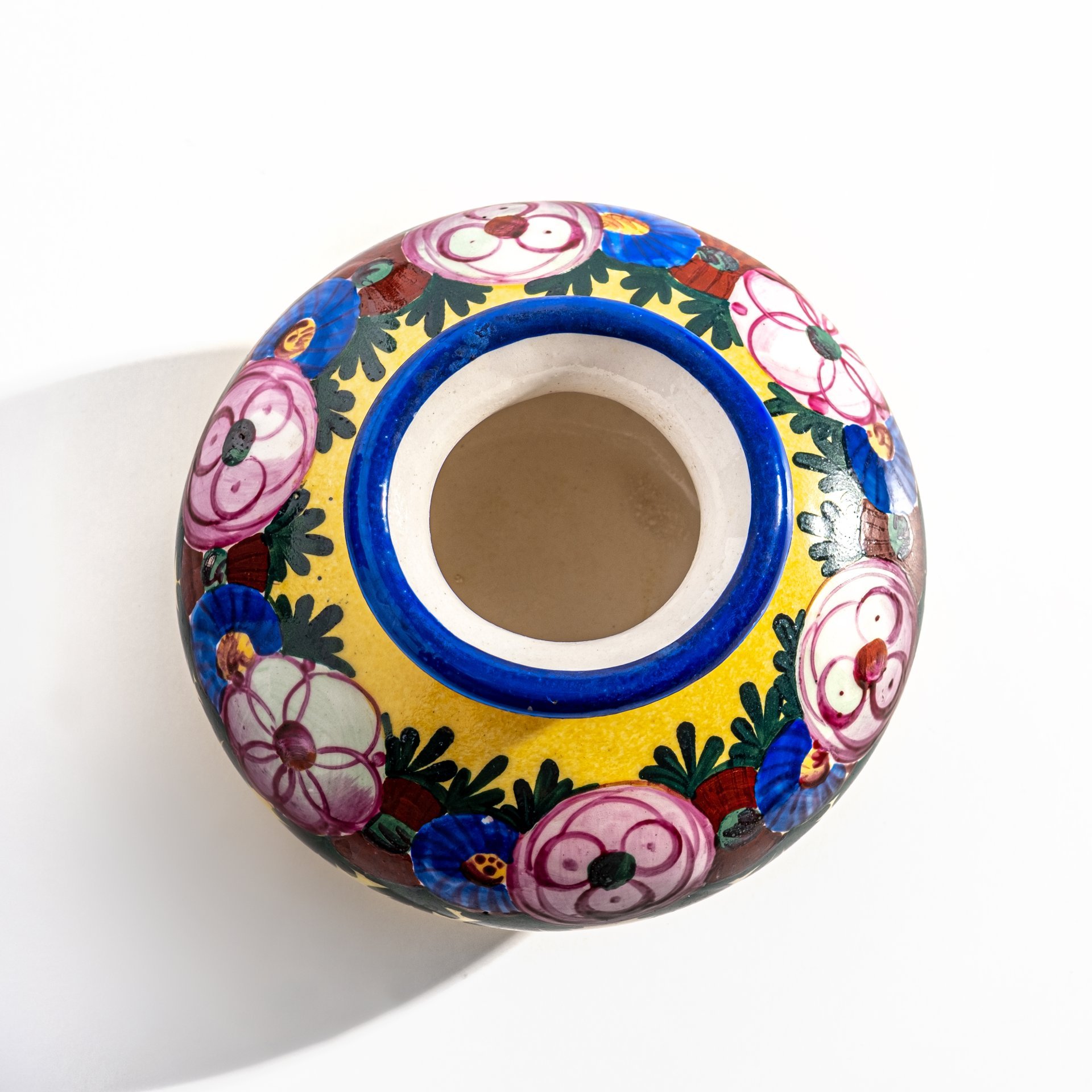 Вазочка декоративная с цветочным узором, керамика, роспись, "Wilhelm Kagel Pottery", Германия, 1960-1970 гг., Wilhelm Kagel