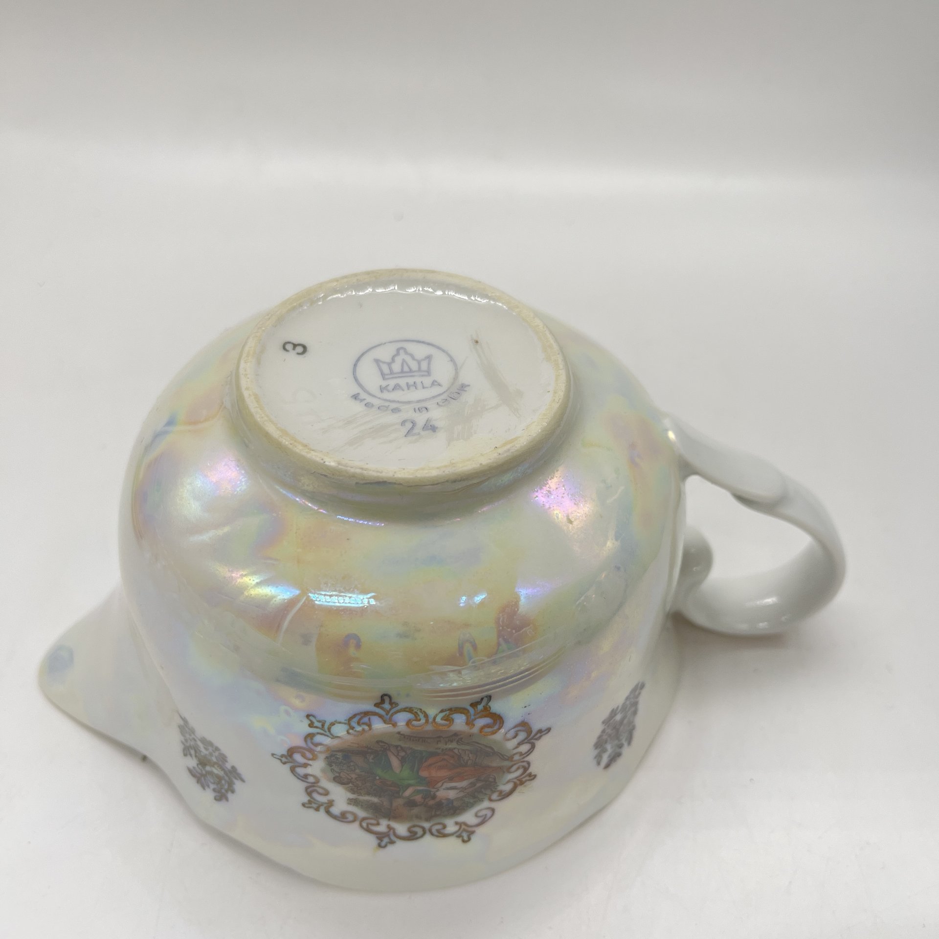 Соусник "Мадонна", фарфор, люстр, золочение, деколь, Kahla, ГДР, 1960-1980 гг.