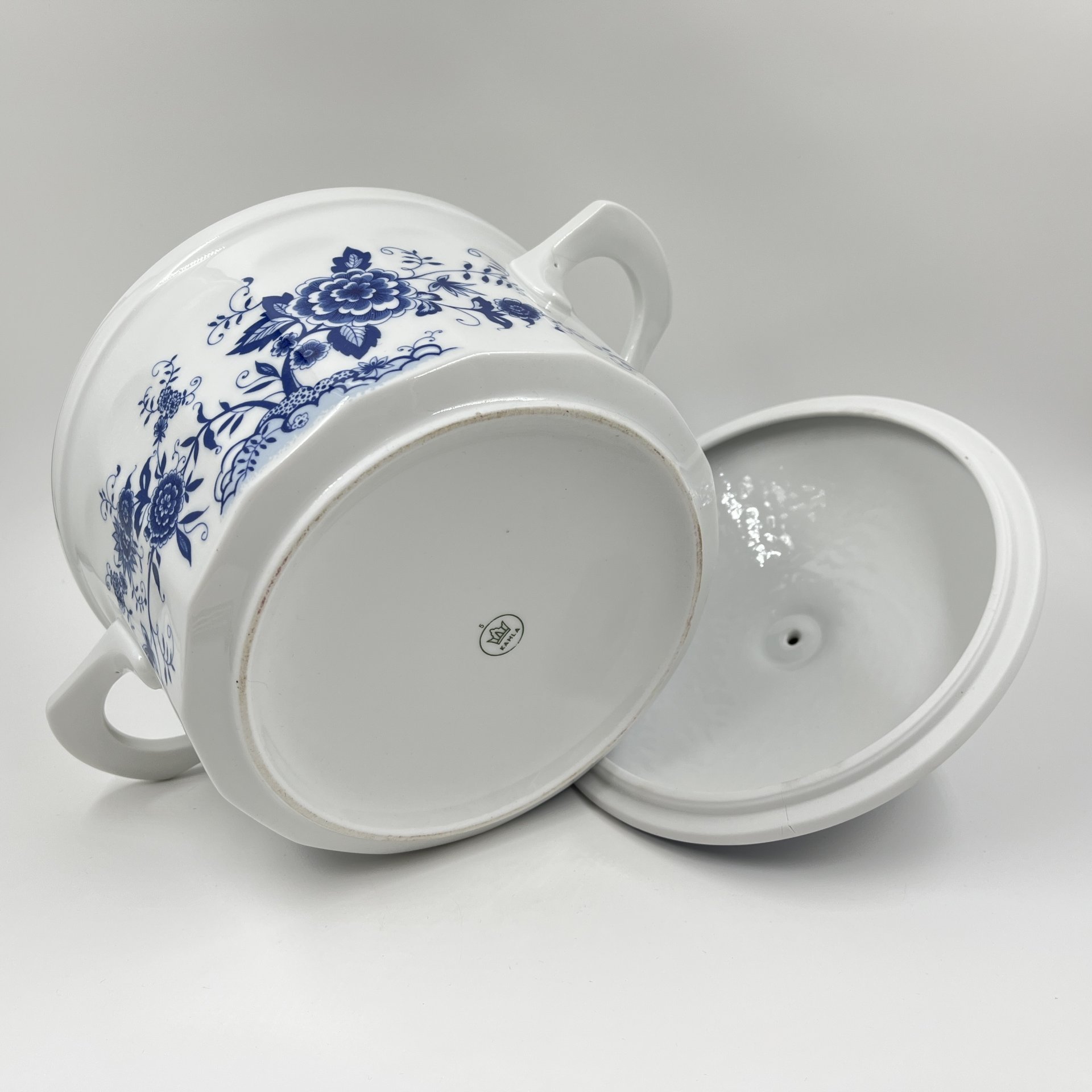 Супница с цветочным декором, фарфор, деколь, Kahla, Германия, 1960-1980 гг., Kahla