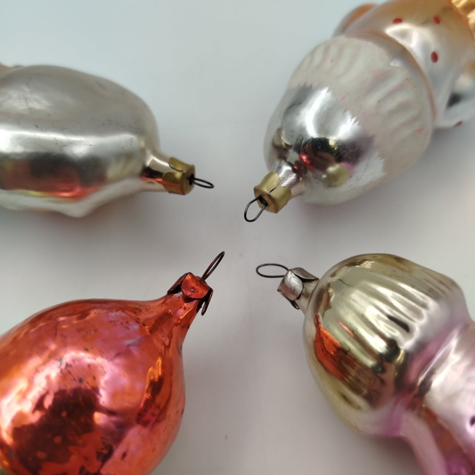 Набор из 4-х ёлочных игрушек "Старик", "Снегурочка", "Красная шапочка", "Мальчик"